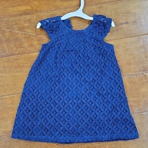 Elegant Navy Blue Lace Kids Dress